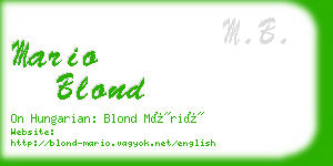 mario blond business card